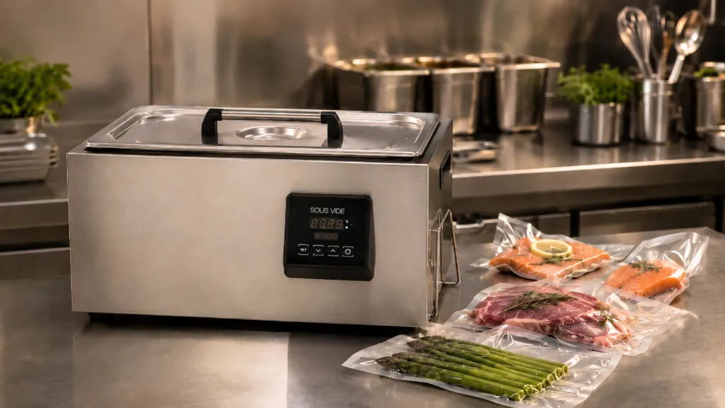 aparat sous vide folosit într-o bucătărie profesională HoReCa