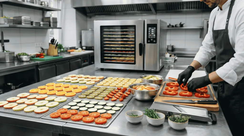 aparat de uscat fructe si legume profesional pentru horeca