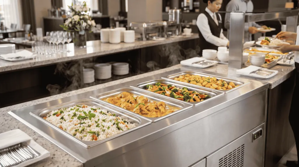 bain marie cu incalzire umeda pentru autoservire