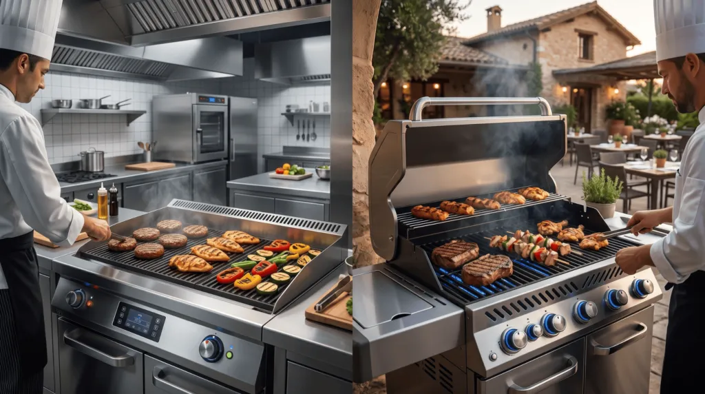 comparatie intre gratar electric profesional si gratar profesional pe gaz