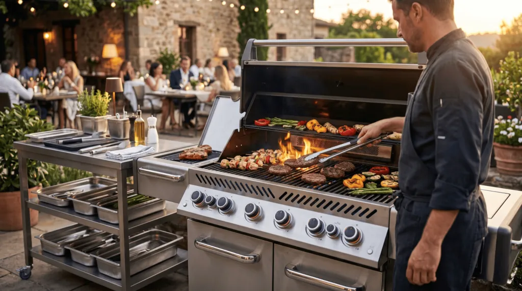 gratar profesional pe gaz pentru terasa