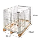 Cos metalic pentru paleti suprapus, dimensiuni 80x120 cm, cu clapeta rabatabila pe latura scurta_img_01