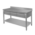 Masa inox de perete 150x60 cm cu 3 sertare si polita_img_00