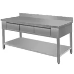 Masa inox de perete 180x70 cm cu 3 sertare si polita_img_00