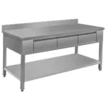 Masa inox de perete 180x70 cm cu 3 sertare si polita_img_01