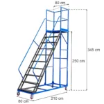 Scara mobila cu platforma STANDARD, 250 cm, 10 trepte_img_01