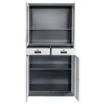 Dulap birou cu 2 sertare si usi vitrate 185x40x90 cm, grafitgri_img_02