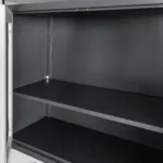 Dulap birou cu 2 sertare si usi vitrate 185x40x90 cm, grafitgri_img_07