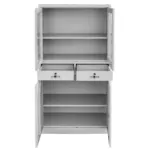 Dulap birou cu 2 sertare si usi vitrate 185x40x90 cm, gri_img_03