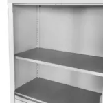 Dulap birou cu 2 sertare si usi vitrate 185x40x90 cm, gri_img_07