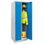 Dulap vestiar metalic cu 2 usi, grialbastru 180x50x60 cm_img_05