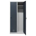 Dulap vestiar metalic cu 2 usi grigraficit 180x50x80 cm_img_02