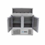 Masa frigorifica pizza 90 cm cu 2 usi pentru 5 x 16 GN cu capac inox_img_04