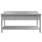 Masa inox de perete 180x70 cm cu 3 sertare si polita_img_02