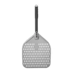 Lopata pizza patrata perforata cu maner scurt negru 355x710 mm din aluminiu_img_00