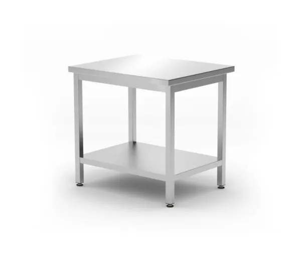 Masa de lucru inox centrala cu raft, otel inoxidabil, 800x600x(H)850 mm_img_00