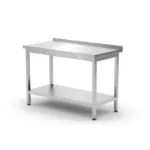 Masa de lucru inox cu raft, 1000x600x(H)850 mm, pentru perete, Budget Line_img_00