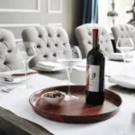 Tava servire imitatie lemn ovala cu rama inalitria, diametru 320 mm_img_02