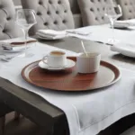 Tava servire rotunda imitatie lemn, margine joasa, mahon, 380 mm_img_01