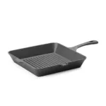 Tigaie grill din fonta, negru, 265x265 mm, pentru gratar, diametru 265x(H)50 mm_img_02