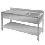 Chiuveta inox cu bazin dreapta masca si polita 160x70x85 cm pentru bucatarii profesionale_img_00