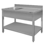 Chiuveta inox cu bazin stanga masca si polita 120x60x85 cm pentru bucatarii profesionale_img00