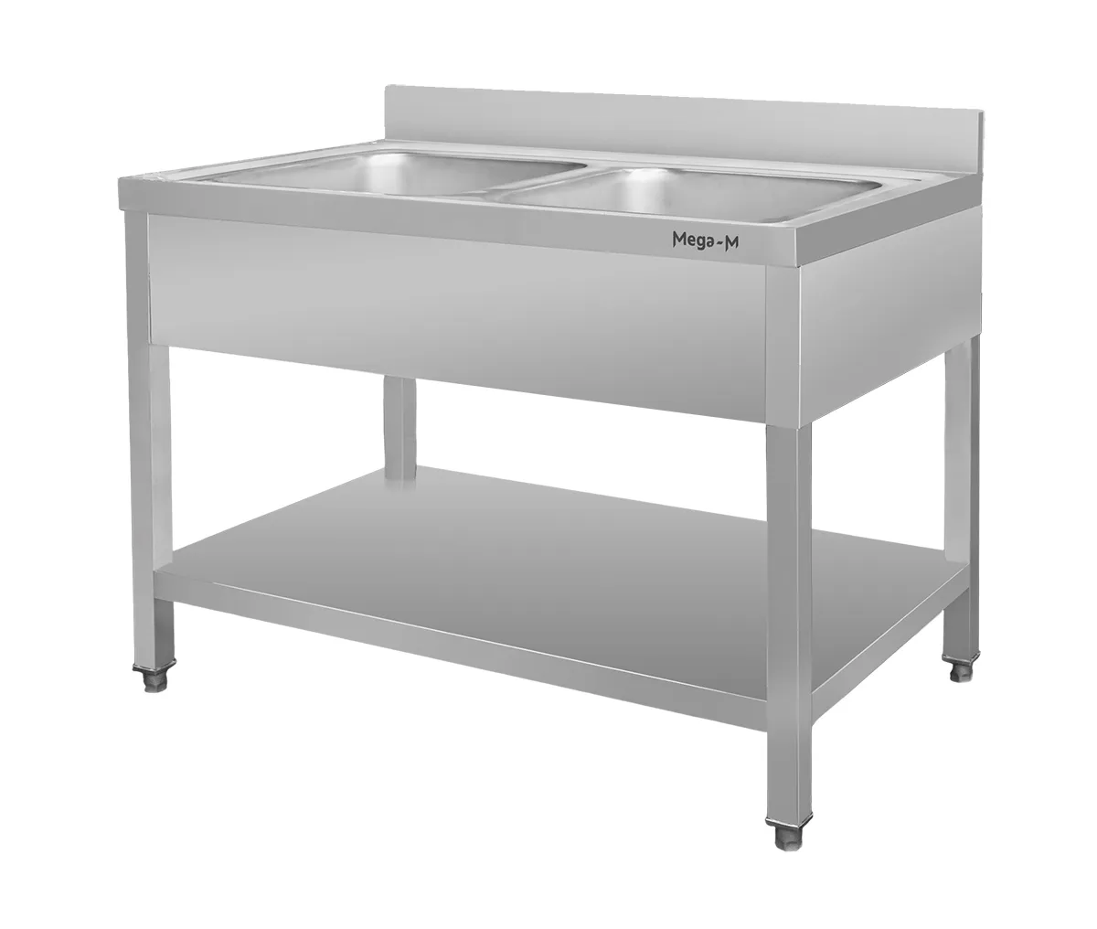 Cuva Instrumentar Chiuveta inox dubla cu masca si polita 120x70x85 cm pentru bucatarii ...