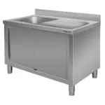 Chiuveta inox sudata cu bazin stanga si dulap 140x60x85 cm pentru bucatarii profesionale_img_00