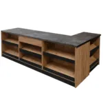 Dulap magazin vanzare, 360x60x87 cm, finisaj stejar kraft, mobilier comercial_img_00