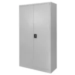 Dulap metalic birou pentru documente, 100x40x185 cm, gri, usi pline_img_00