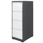 Dulap metalic documente WENUS, 4 sertare, grafit cu front gri, 45x62x134 cm_img_00