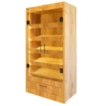 Dulap pentru paine cu geam, dab kraft, H-205 cm, L-100 cm, G-58 cm_img_00