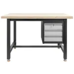 Masa de lucru cu dulap 3 sertare S-120 cm grafit gri front_img_00