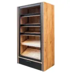 Raft paine deschis pentru expunere, stejar kraft negru, 110x62x204 cm_img_00