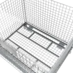 Cos metalic tip gitterbox cu roti, pliabil, zincat 120x100x89 cm_img_13