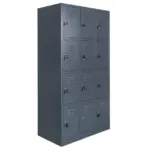 Dulap BHP cu 12 compartimente, 90x50x180 cm, grafit, usi inchise_img_02