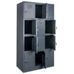 Dulap BHP cu 12 compartimente, 90x50x180 cm, grafit, usi inchise_img_03