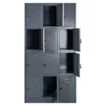Dulap BHP cu 12 compartimente, 90x50x180 cm, grafit, usi inchise_img_04