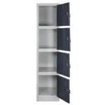 Dulap BHP cu 4 compartimente, 40x50x180 cm, gri, front grafit, usi inchise_img_03