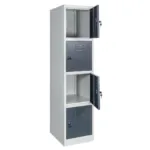 Dulap BHP cu 4 compartimente, 40x50x180 cm, gri, front grafit, usi inchise_img_04