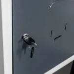 Dulap BHP cu 4 compartimente, 40x50x180 cm, gri, front grafit, usi inchise_img_08