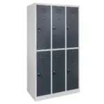 Dulap BHP cu 6 compartimente, 90x50x180 cm, gri, front grafit, usi inchise_img_02