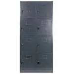 Dulap BHP cu 8 compartimente, 80x50x180 cm, grafit, usi inchise_img_02