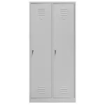 Dulap BHP vestiar 2 usi cu compartimente, S-80 cm, metal gri, 80x50x180 cm_img_01