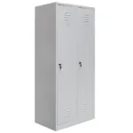 Dulap BHP vestiar 2 usi cu compartimente, S-80 cm, metal gri, 80x50x180 cm_img_03