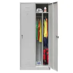 Dulap BHP vestiar 2 usi cu compartimente, S-80 cm, metal gri, 80x50x180 cm_img_07