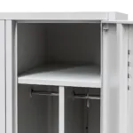 Dulap BHP vestiar 2 usi cu compartimente, S-80 cm, metal gri, 80x50x180 cm_img_08