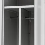 Dulap BHP vestiar 2 usi cu compartimente, S-80 cm, metal gri, 80x50x180 cm_img_09