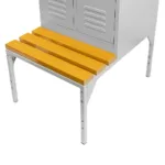 Dulap BHP vestiar pe baza cu banca cu compartimente, 2 usi, S-60 cm, gri, 60x80x223 cm_img_05