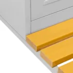 Dulap BHP vestiar pe baza cu banca cu compartimente, 2 usi, S-60 cm, gri, 60x80x223 cm_img_06